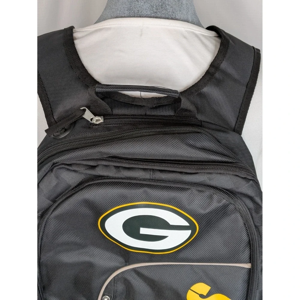 Green Bay Packers NFL Backpack Black Laptop School Travel Book Bag 20x13x8